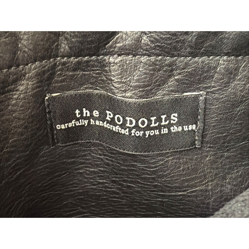 Leather Bucket Bag Handcrafted in USA Black The Podolls Drawstring Hobo Western - Picture 14 of 16